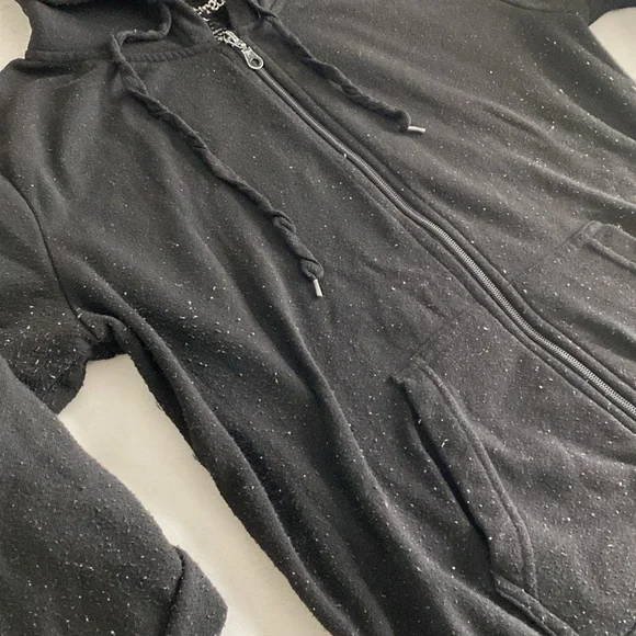 Black “Weekend Lover” full body zipper fleece hoodie - Picture 14 of 17